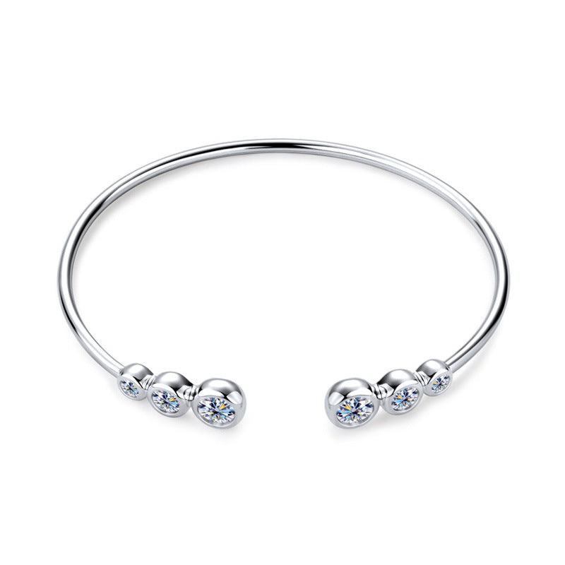 Jen Bracelet - 925 Sterling Silver with Moissanite stones