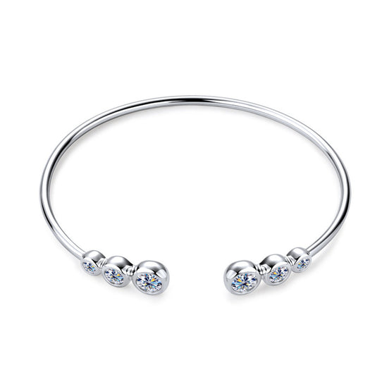 Jen Bracelet - 925 Sterling Silver with Moissanite stones