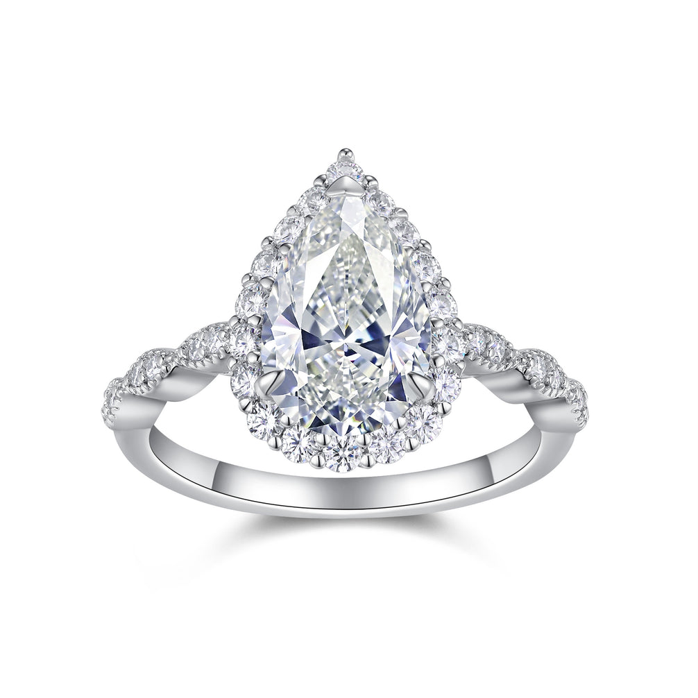 Diana Pear-Shaped Engagement Ring: Moissanite & S925 Band