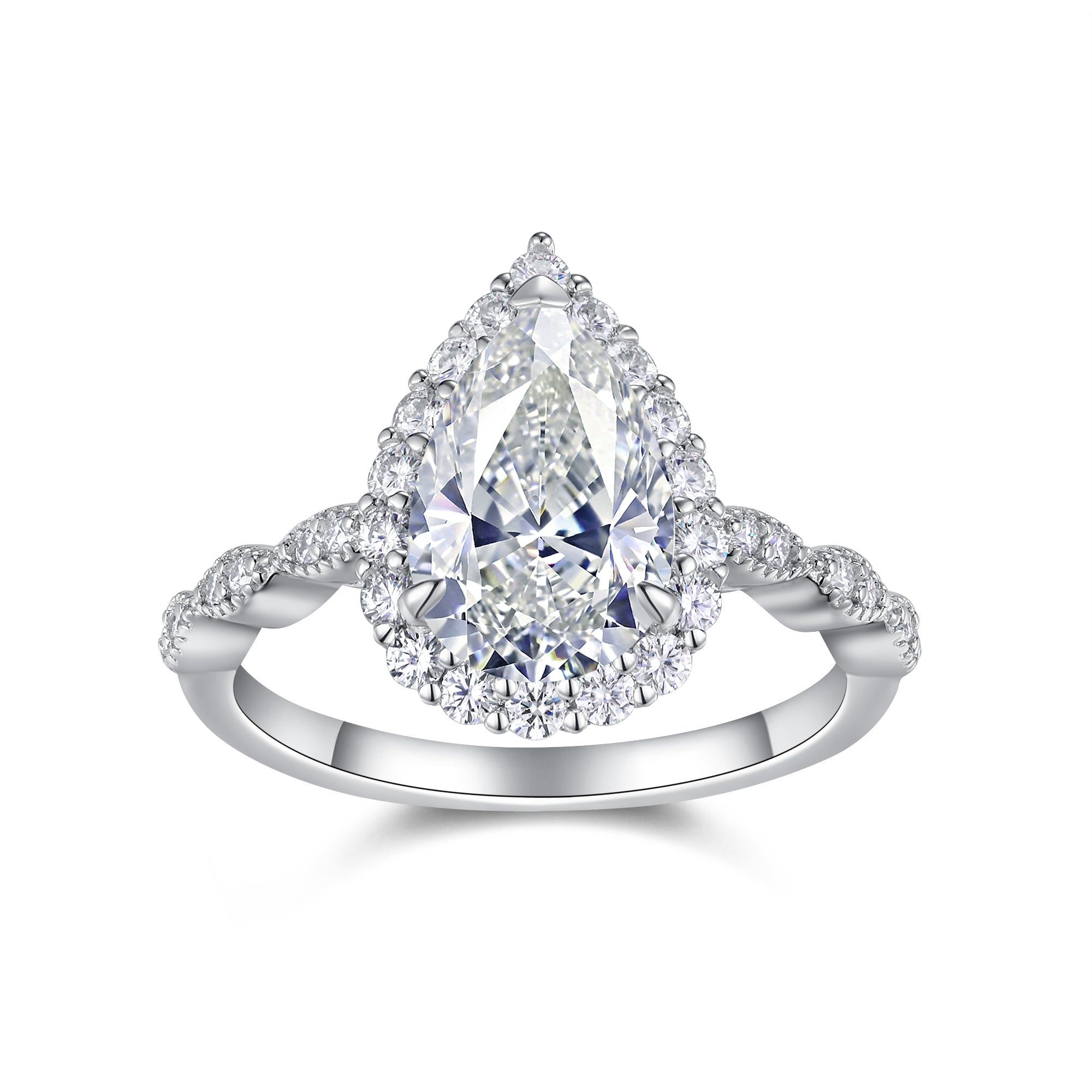 Diana Pear-Shaped Engagement Ring: Moissanite & S925 Band