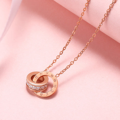 Double Ring Necklace (S925 Silver)