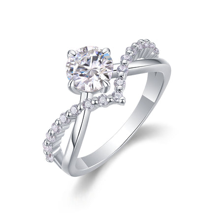 The Crown Ring  - Engagemet Ring with Moissanite Stones