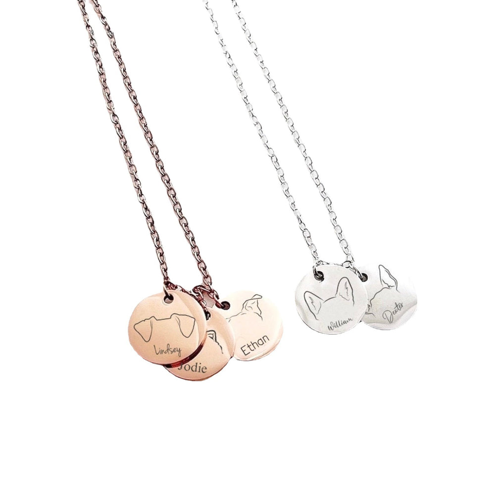 Cici Dog Necklace — round medallion engraved
