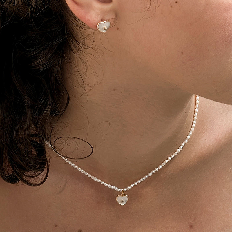 Henrietta Necklace - Mother-of-pearl and 18k Gold plating details