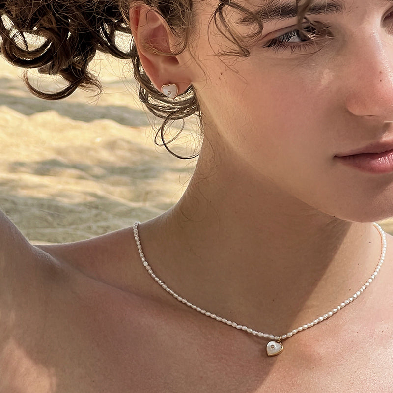 Henrietta Earrings - Mother-of-pearl and 18k  Gold plating details