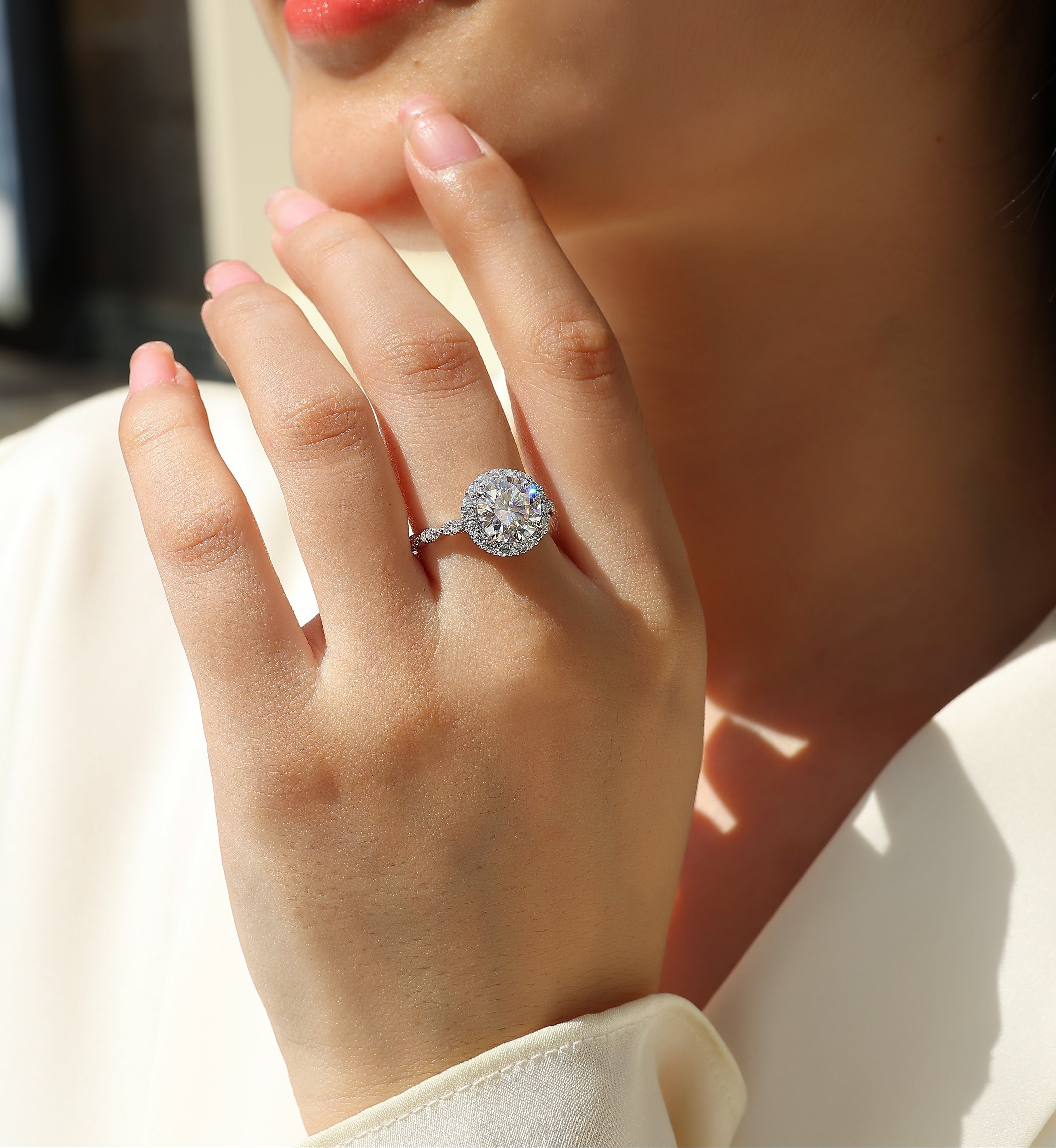 Laura Ring: Moissanite Engagement Ring