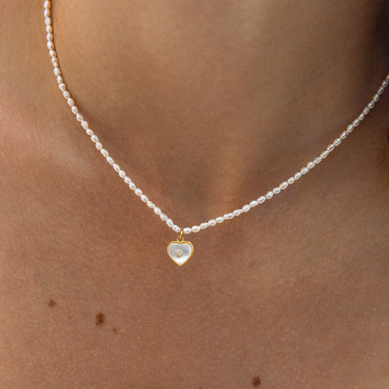 Henrietta Necklace - Mother-of-pearl and 18k Gold plating details