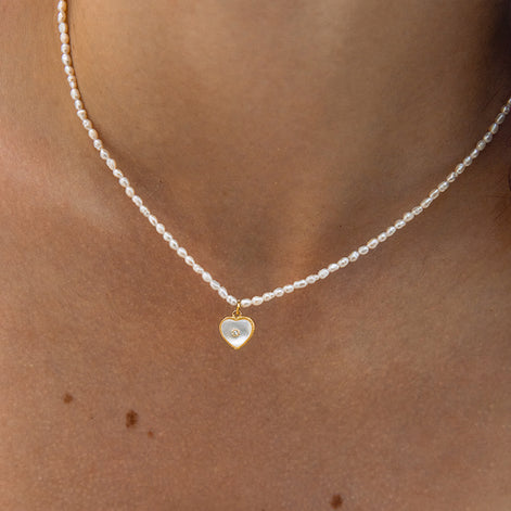Henrietta Necklace - Mother-of-pearl and 18k Gold plating details