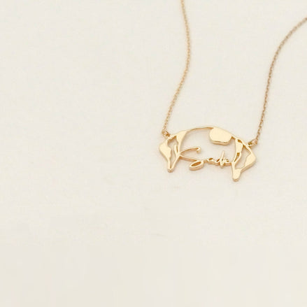 Ginger Necklace — personalized dog-shaped pendant and name