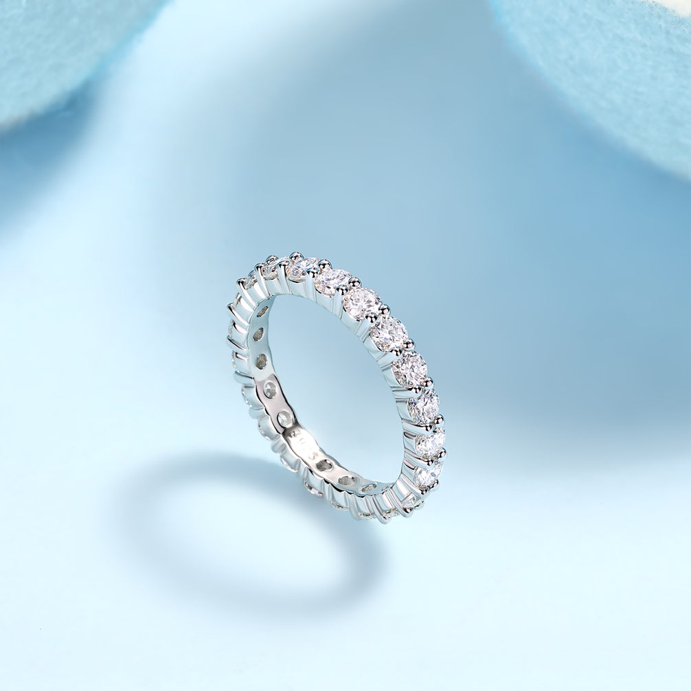 Lila Moissanite Wedding Band - S925 Silver