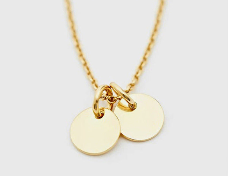 Eliana Necklace — round medallion engraved