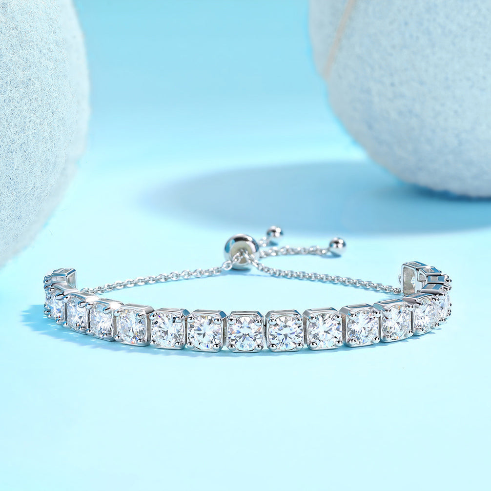 Annalise Tennis Bracelet - 925 Sterling Silver with Moissanite D color Stones