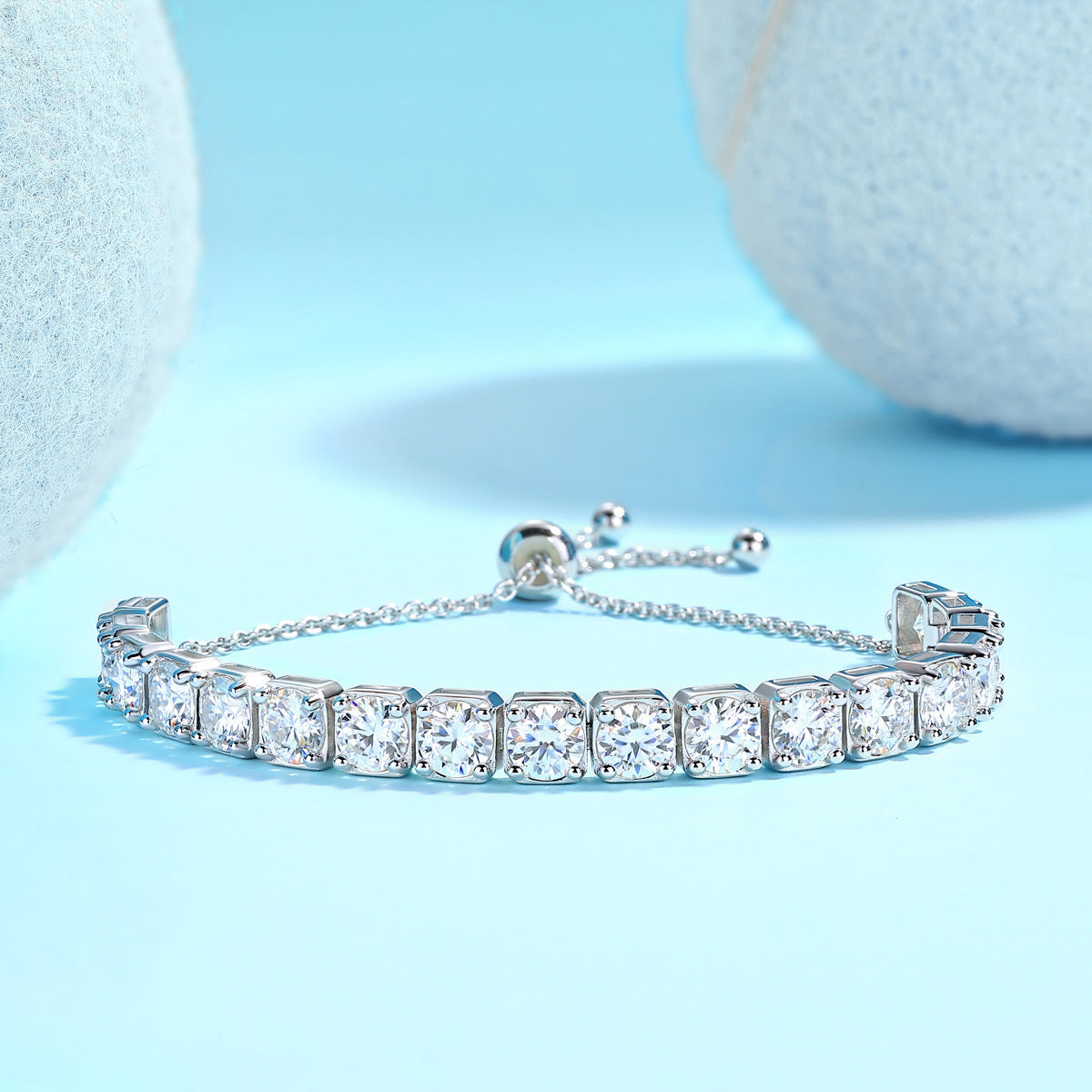 Annalise Tennis Bracelet - 925 Sterling Silver with Moissanite D color Stones
