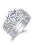 Three Rings Set - 2carat Moissanite central stone