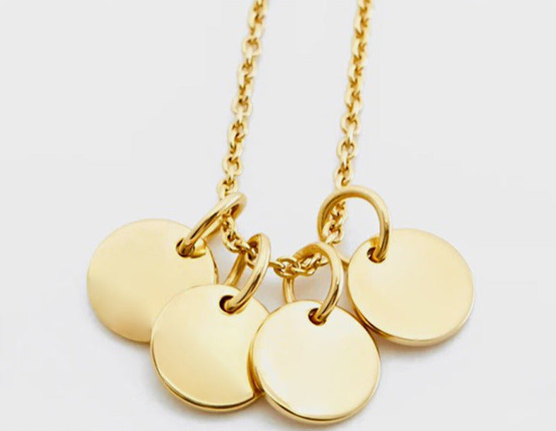 Eliana Necklace — round medallion engraved