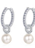 Paloma Earrings - Freshwater Pearl with Moissanite Diamond stones