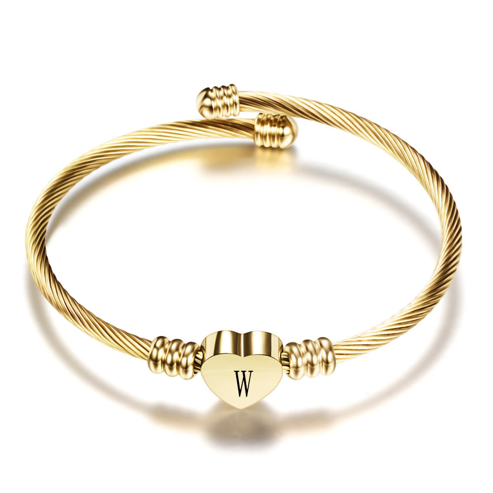 Alice Bracelet — Custom engraved letter
