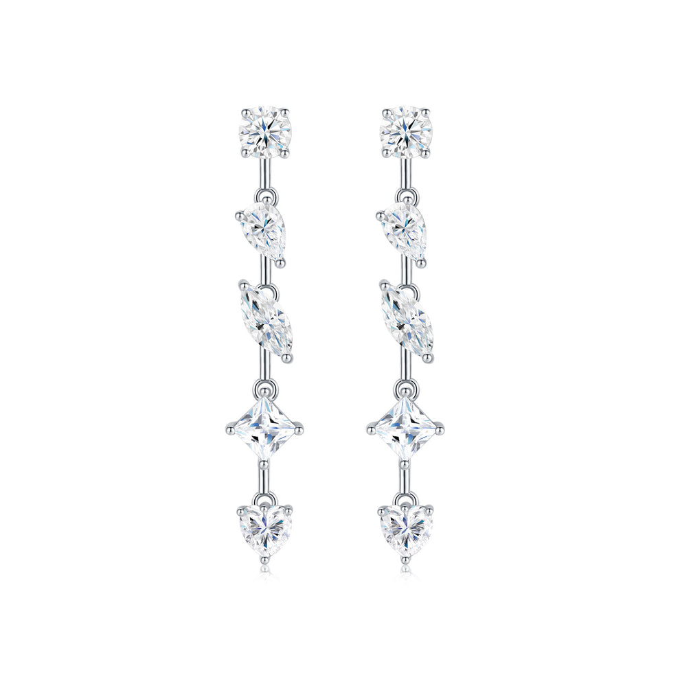 Sienna Earrings - Pear-shaped Moissanite stones