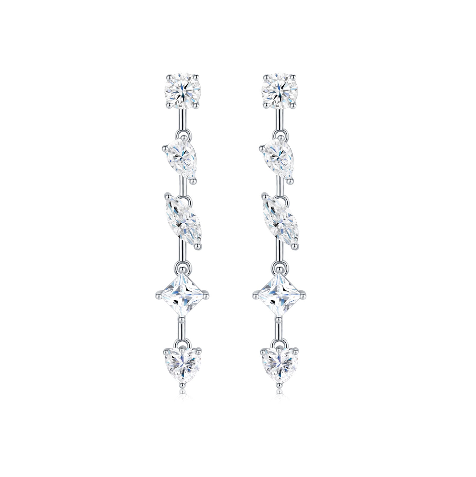 Sienna Earrings - Pear-shaped Moissanite stones