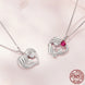 Thea Necklace - 925 Sterling Silver with Mother And Daughter Heart Shape Pendant