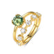 Mabel Ring - 925 Sterling Silver 1carat Moissanite Green Center Stone