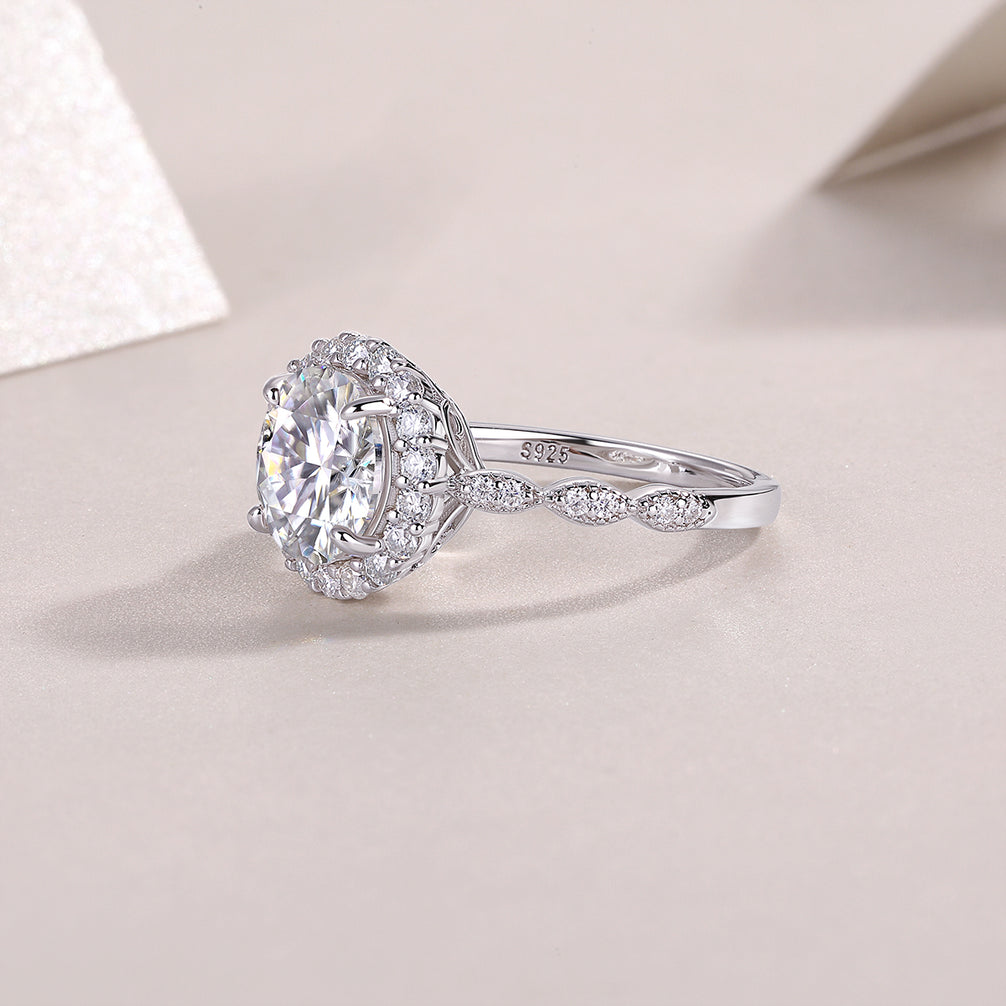 Laura Ring: Moissanite Engagement Ring