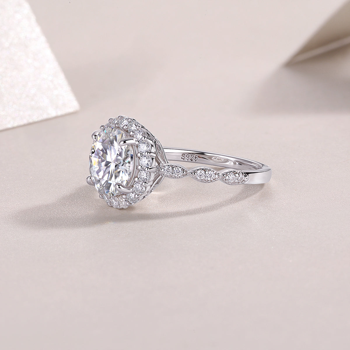 Laura Ring: Moissanite Engagement Ring