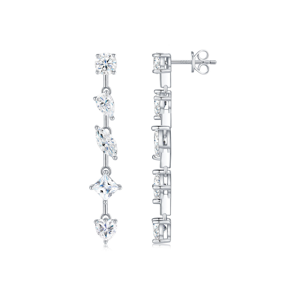 Sienna Earrings - Pear-shaped Moissanite stones