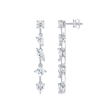 Sienna Earrings - Pear-shaped Moissanite stones