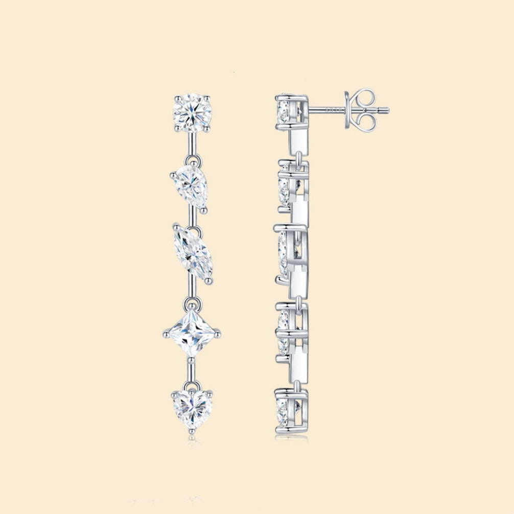 Sienna Earrings - Pear-shaped Moissanite stones