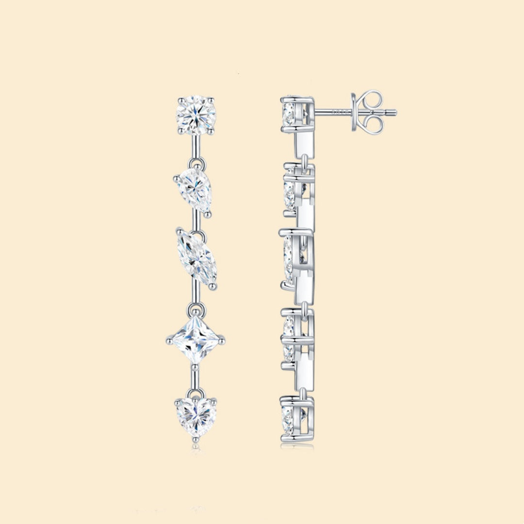 Sienna Earrings - Pear-shaped Moissanite stones