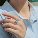 Amelia Ring - 925 Sterling Silver With 1 Carat Blue Moissanite Stone