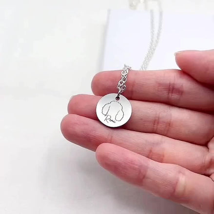 Cici Dog Necklace — round medallion engraved