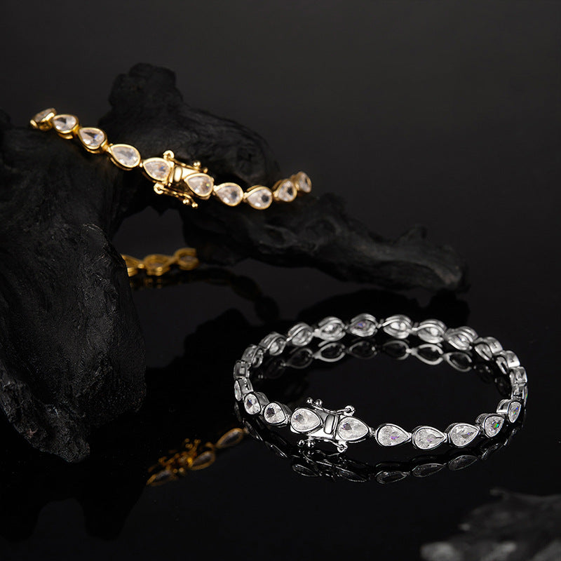Caroline Tennis Bracelet - AAA Zircon stones/Moisanite D color stones
