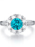 Amelia Ring - 925 Sterling Silver With 1 Carat Blue Moissanite Stone