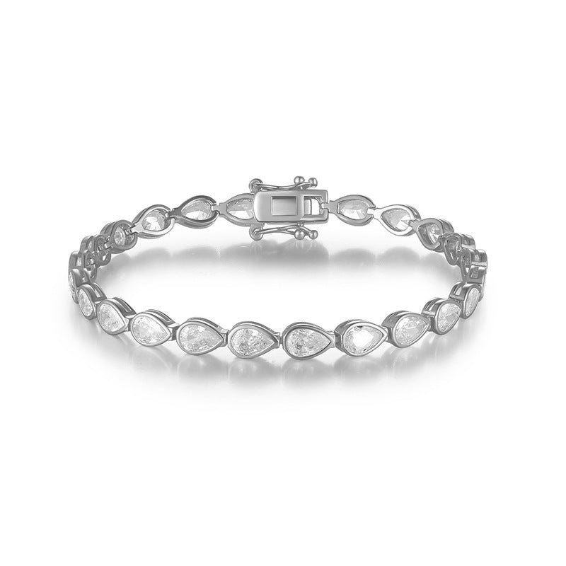 Caroline Tennis Bracelet - AAA Zircon stones/Moisanite D color stones