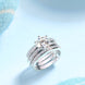 Three Rings Set - 2carat Moissanite central stone