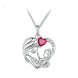 Thea Necklace - 925 Sterling Silver with Mother And Daughter Heart Shape Pendant