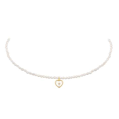 Henrietta Necklace - Mother-of-pearl and 18k Gold plating details