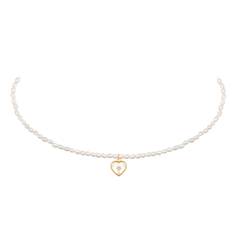 Henrietta Necklace - Mother-of-pearl and 18k Gold plating details