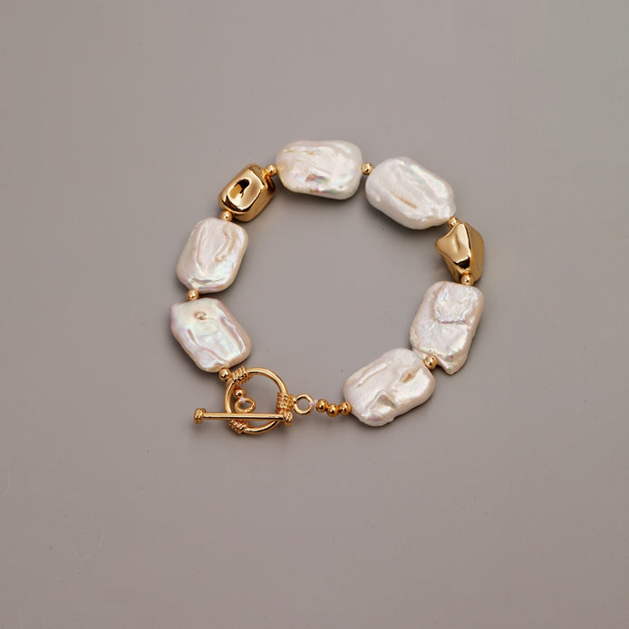 Amara Set - Baroque Pearl and 925 Silver with 18k gold plating