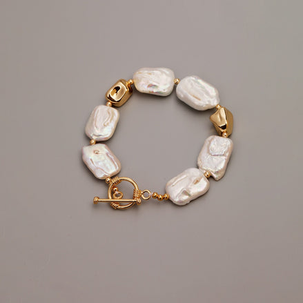 Amara Set - Baroque Pearl and 925 Silver with 18k gold plating