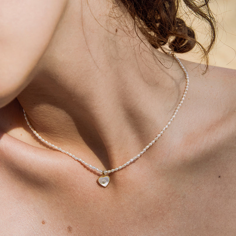 Henrietta Necklace - Mother-of-pearl and 18k Gold plating details