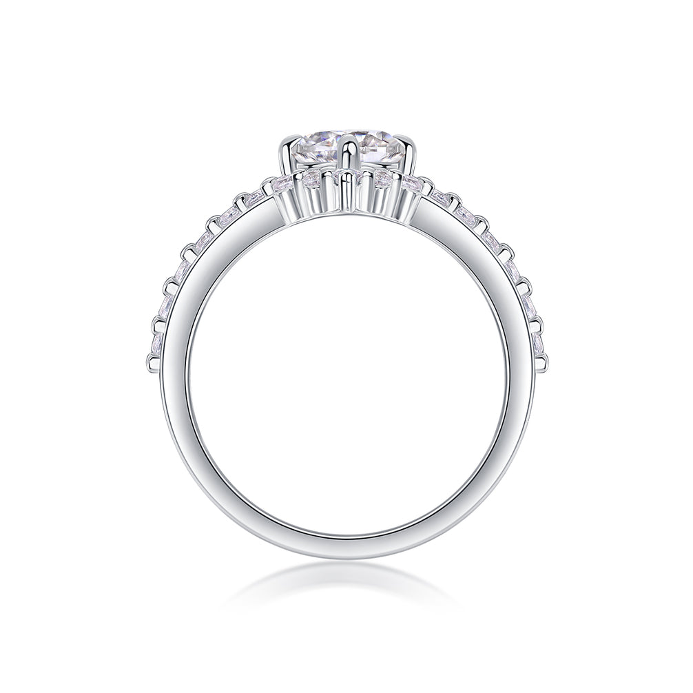The Crown Ring  - Engagemet Ring with Moissanite Stones