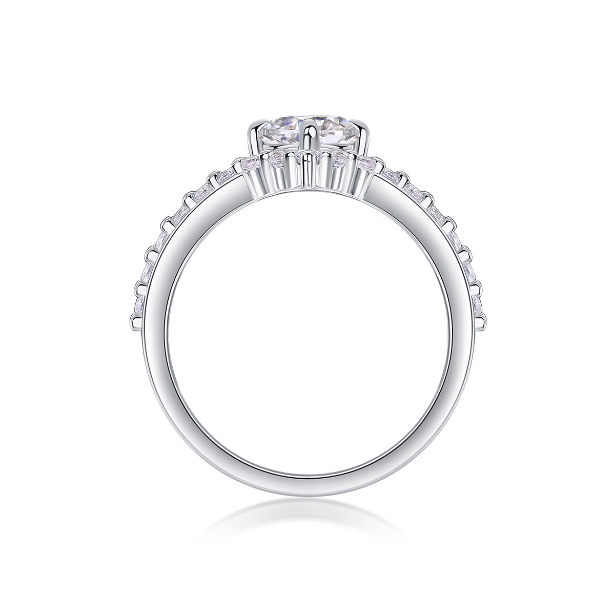 The Crown Ring  - Engagemet Ring with Moissanite Stones