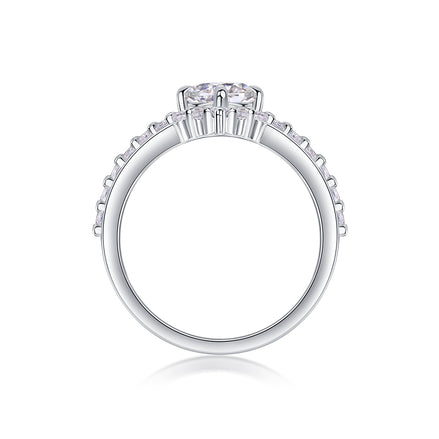 The Crown Ring  - Engagemet Ring with Moissanite Stones
