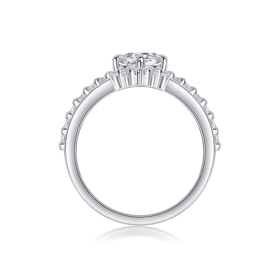 The Crown Ring  - Engagemet Ring with Moissanite Stones