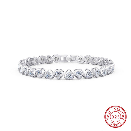 Aven Tennis Bracelet - With Zirconia stones and Heart Shape