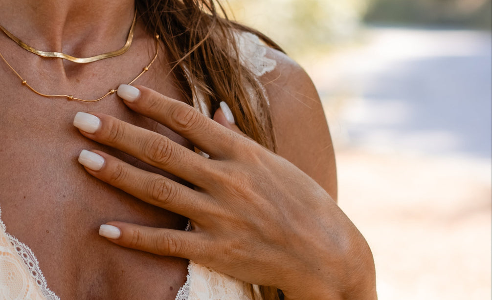 Aurelia Necklace — double Stainless steel chain