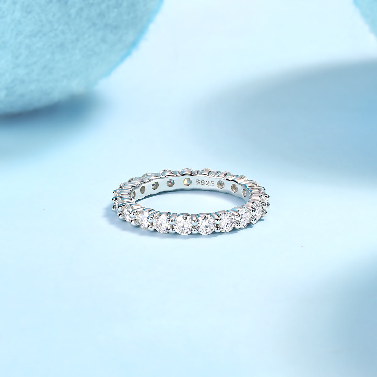 Lila Moissanite Wedding Band - S925 Silver